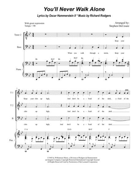 You Ll Never Walk Alone Vocal Trio Ttb Sheet Music