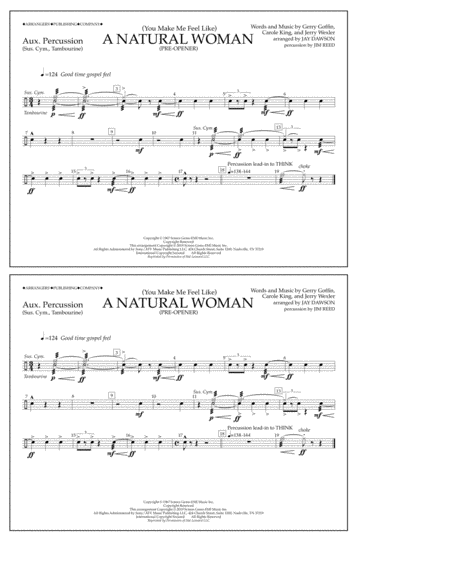 Free Sheet Music You Make Me Feel Like A Natural Woman Pre Opener Arr Jay Dawson Aux Percussion