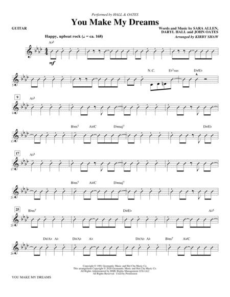 You Make My Dreams Arr Kirby Shaw Guitar Sheet Music