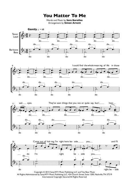 You Matter To Me Sheet Music