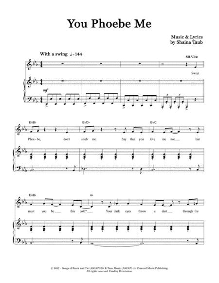 You Phoebe Me From As You Like It Sheet Music