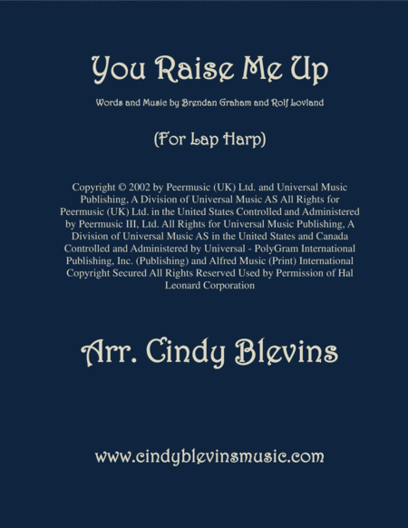 You Raise Me Up Arranged For Lap Harp Sheet Music