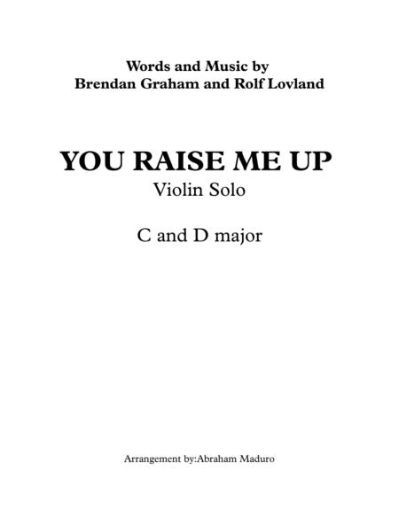 Free Sheet Music You Raise Me Up Violin Solo Two Tonalities Included