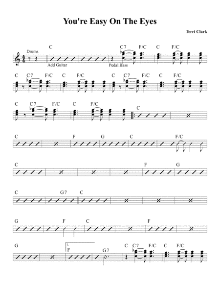 Free Sheet Music You Re Easy On The Eyes