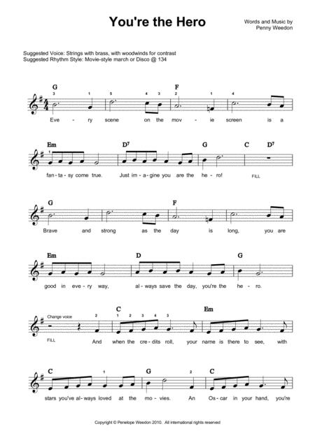 You Re The Hero Sheet Music