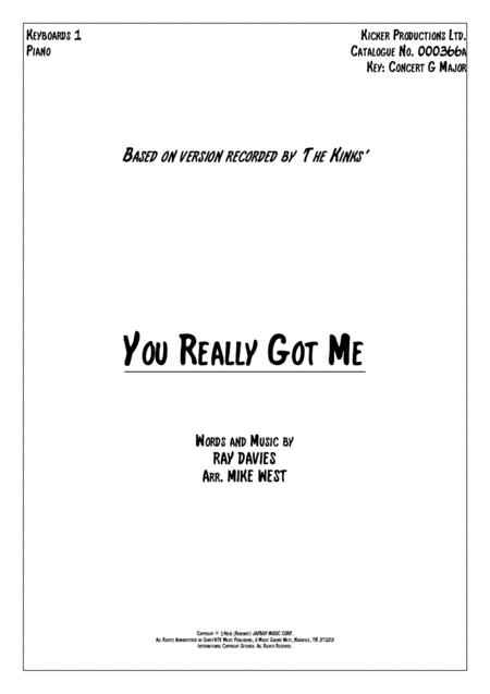 You Really Got Me Keyboards 1 Piano Sheet Music