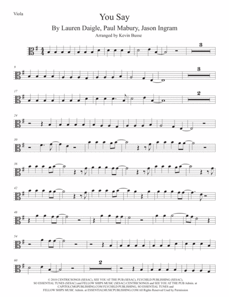 You Say Viola Sheet Music