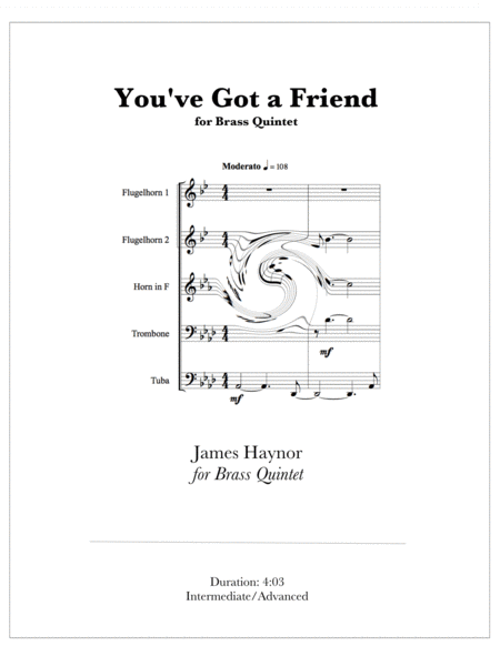 You Ve Got A Friend For Brass Quintet Sheet Music