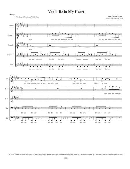 You Will Be In My Heart Sheet Music