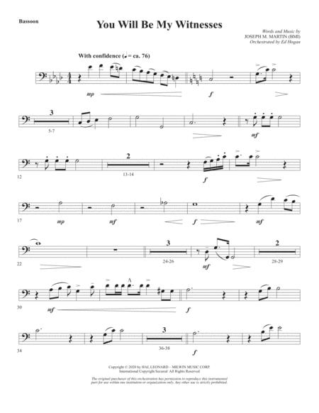 You Will Be My Witnesses Bassoon Sheet Music