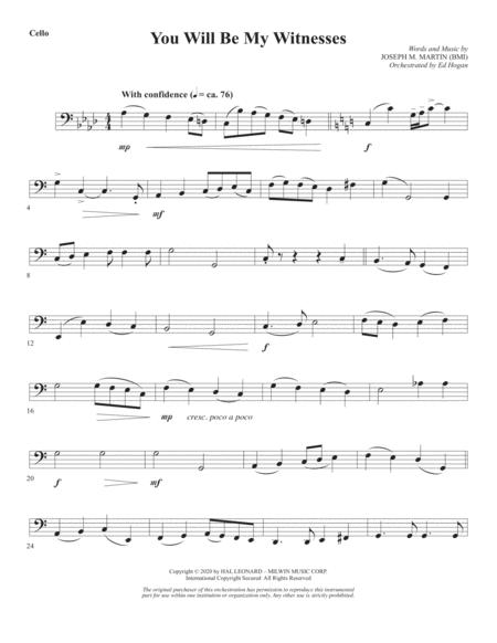 You Will Be My Witnesses Cello Sheet Music