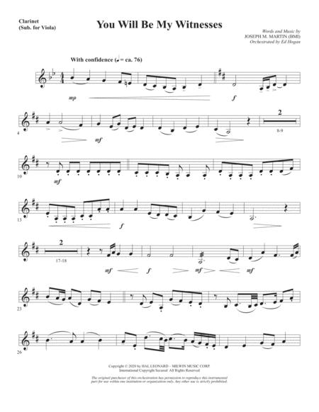 Free Sheet Music You Will Be My Witnesses Clarinet Sub Viola