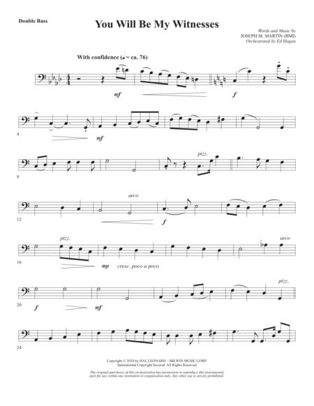 You Will Be My Witnesses Double Bass Sheet Music