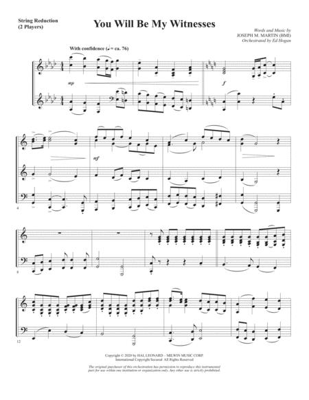 Free Sheet Music You Will Be My Witnesses Keyboard String Reduction