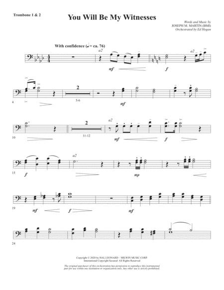 You Will Be My Witnesses Trombone 1 2 Sheet Music