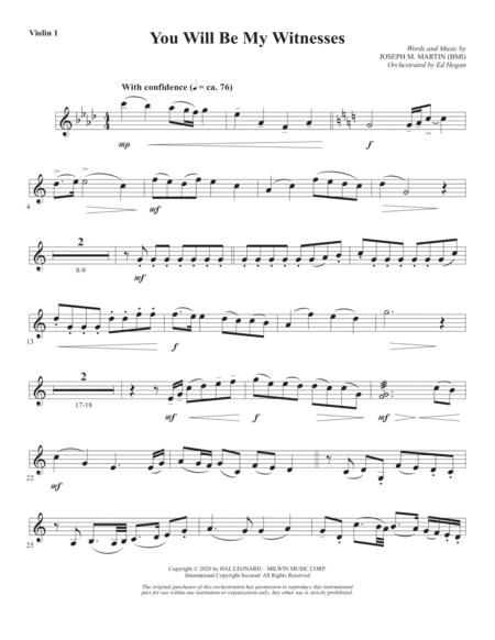 You Will Be My Witnesses Violin 1 Sheet Music