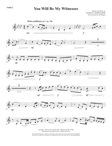 Free Sheet Music You Will Be My Witnesses Violin 2