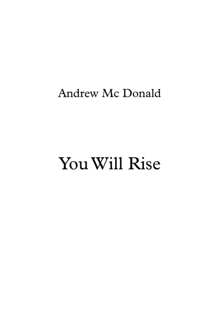 You Will Rise Sheet Music