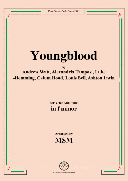 Youngblood In F Minor For Voice And Piano Sheet Music