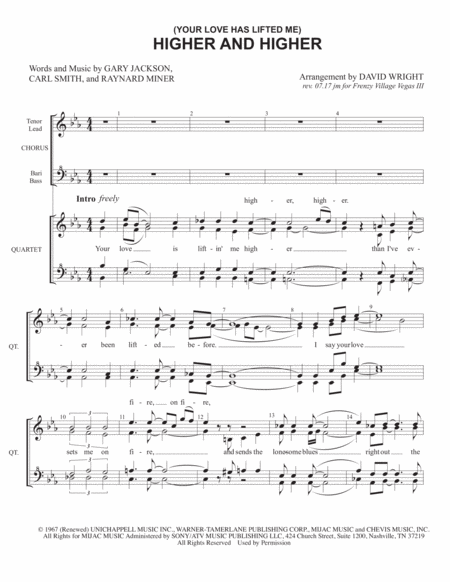 Your Love Has Lifted Me Higher And Higher Mv Sheet Music