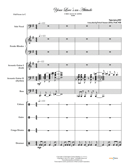 Your Loves An Attitude Full Score Set Of Parts Sheet Music