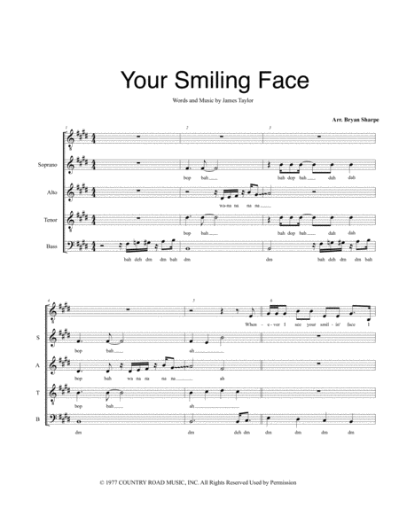 Free Sheet Music Your Smiling Face