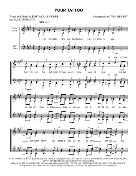 Free Sheet Music Your Tattoo Ssaa