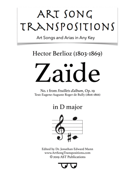 Zade Op 19 No 1 D Major Sheet Music