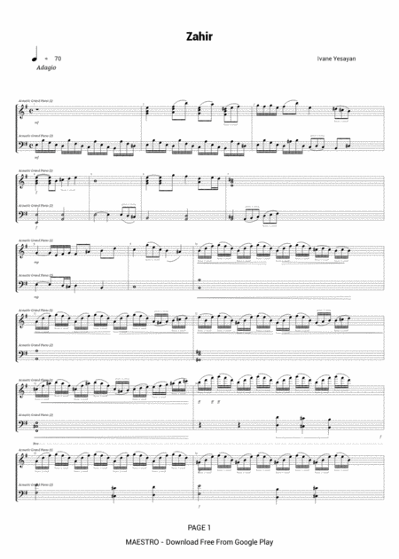 Free Sheet Music Zahir