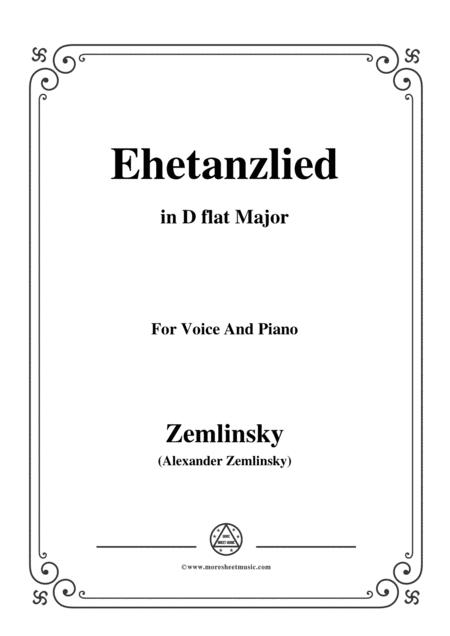 Zemlinsky Ehetanzlied In D Flat Major Sheet Music