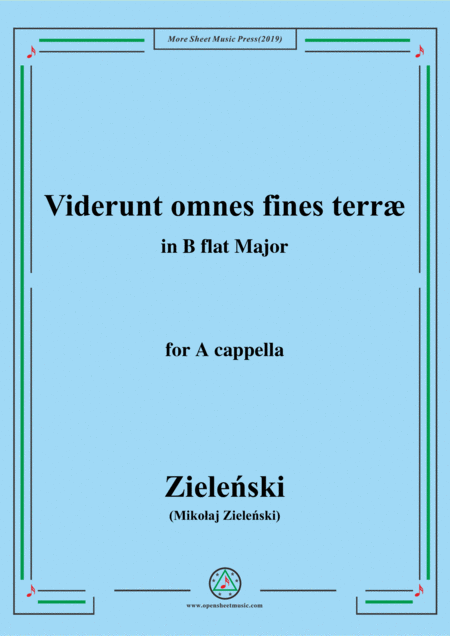 Free Sheet Music Ziele Ski Viderunt Omnes Fines Terr In B Flat Major For A Cappella