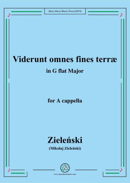 Ziele Ski Viderunt Omnes Fines Terr In G Flat Major For A Cappella Sheet Music