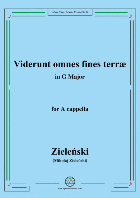 Free Sheet Music Ziele Ski Viderunt Omnes Fines Terr In G Major For A Cappella