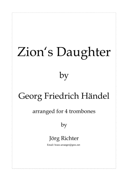 Zions Daughter For Trombone Quartet Sheet Music