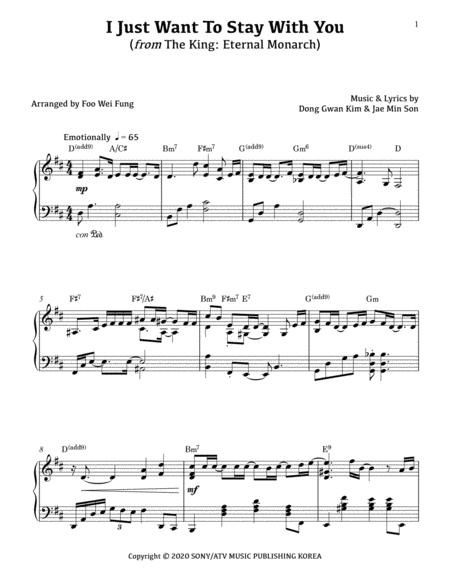 Ziont I Just Want To Stay With You Sheet Music