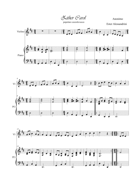 Free Sheet Music Zither Carol Violin And Piano