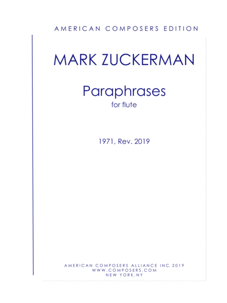 Free Sheet Music Zuckerman Paraphrases