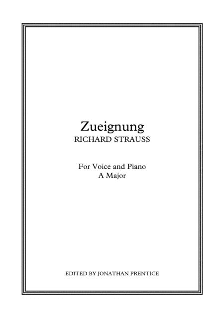 Zueignung A Major Sheet Music