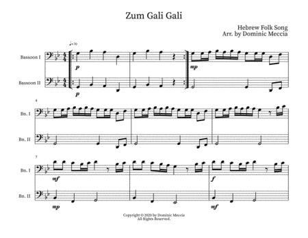 Free Sheet Music Zum Gali Gali Bassoon Duet