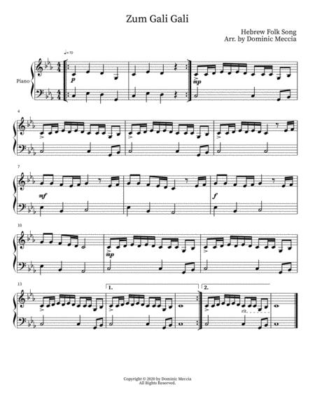 Free Sheet Music Zum Gali Gali Piano