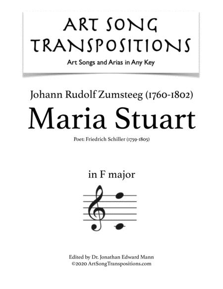 Zumsteeg Maria Stuart Transposed To F Major Sheet Music