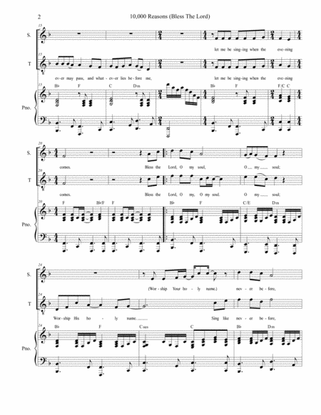 10 000 Reasons Bless The Lord Duet For Soprano And Tenor Solo Page 2