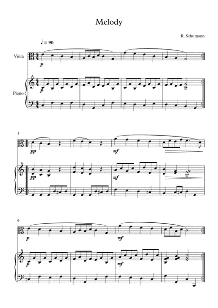 10 Easy Classical Pieces For Viola Piano Vol 6 Page 2
