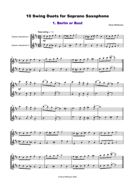 10 Swing Duets For Soprano Saxophone Page 2