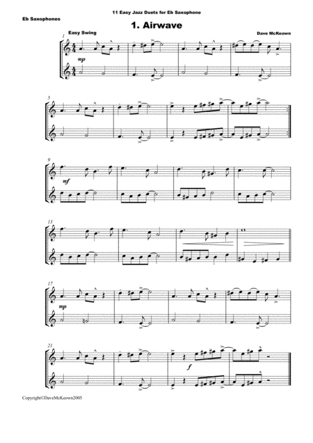 11 Easy Jazz Duets For Alto Saxophone Page 2