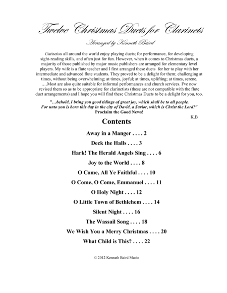 12 Christmas Duets For Clarinets Page 2