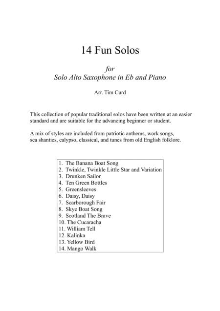 14 Fun Solos For Alto Saxophone And Piano Page 2