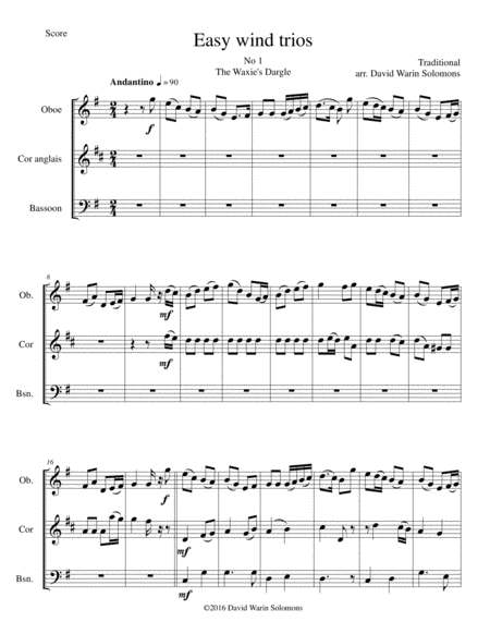 15 Easy Trios For Double Reed Trio Oboe Cor Anglais Bassoon Page 2