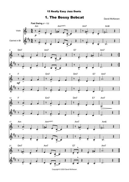 15 Really Easy Jazz Duets For Cool Cats For Violin And Clarinet Duet Page 2