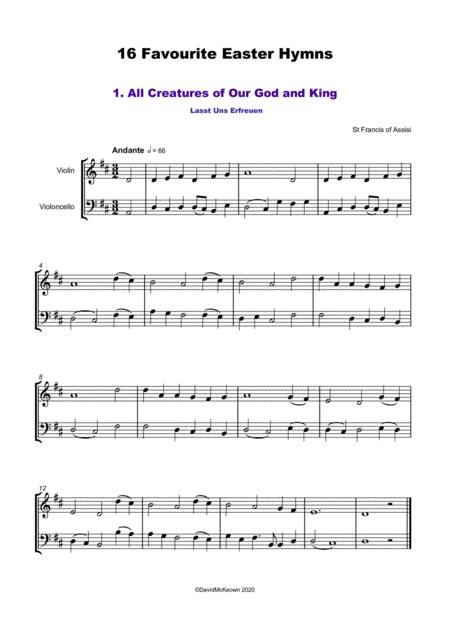 16 Favourite Easter Hymns For Violin And Cello Duet Page 2